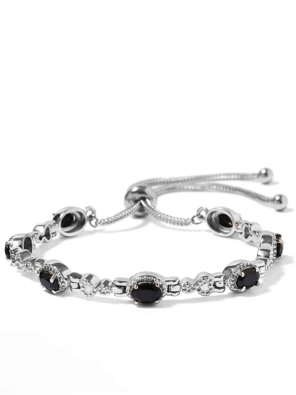 Natural Thai Black Spinel Bolo Bracelet